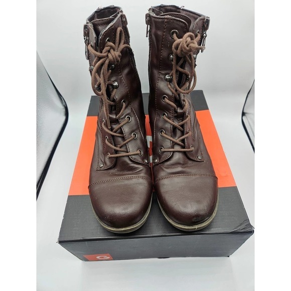 Guess Women's Dark Brown Boot Bootie Size‎ 10M Barb Style - Picture 1 of 14